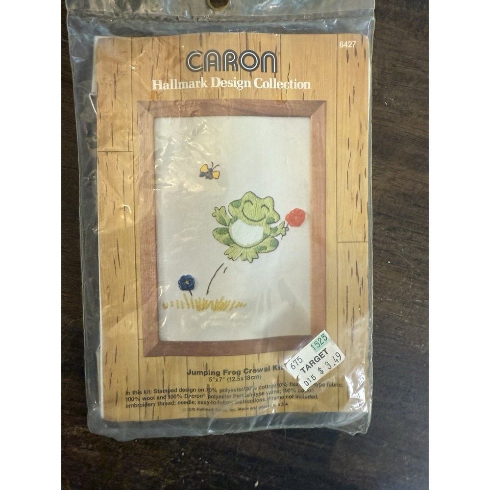 Caron Hallmark Design Collection Jumping Frog & Flowers Kit # 6427 VTG